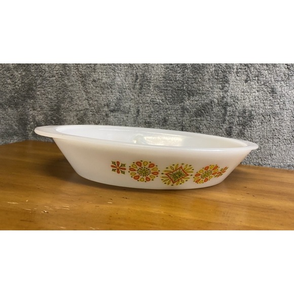 Vintage Oven Ware Milk Glass Divided Serving Dish - Picture 1 of 11